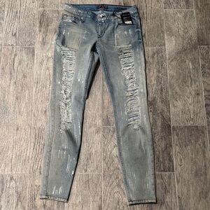 Guess Distressed Blue jeans Ankle cropped Jeans